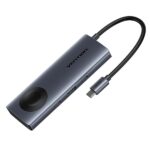 Vention Docking Station 6 in 1 - 100W - Cavo USB-C da 15 cm integrato - HDMI 4K - 2xUSB-C - 2xUSB-A - Power Delivery - Caricatore wireless - Colore Grigio