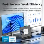 Vention Docking Station 9 in 1 - 100W - Cavo USB-C integrato da 15 cm - HDMI 4K - DisplayPort - Ethernet RJ45 - USB-C - Scheda TF - SD - 3xUSB-A - Power Delivery - Colore Grigio - immagine 5