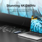 Vention Docking Station 10 in 1 - 100W - Cavo USB-C da 15 cm integrato - 2xHDMI 4K - Ethernet RJ45 - Displayport - USB-C - Scheda TF - SD - 3xUSB-A - Power Delivery - Colore Grigio - immagine 5
