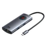 Vention Docking Station 6 in 1 - 100W - Cavo USB-C integrato da 15 cm - Display LED - Ethernet RJ45 - 2xUSB-C - 2xUSB-A - HDMI 8K - Power Delivery - Colore Grigio