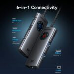 Vention Docking Station 6 in 1 - 100W - Cavo USB-C integrato da 15 cm - Display LED - Ethernet RJ45 - 2xUSB-C - 2xUSB-A - HDMI 8K - Power Delivery - Colore Grigio - immagine 3