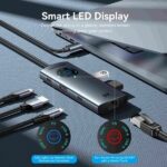Vention Docking Station 6 in 1 - 100W - Cavo USB-C integrato da 15 cm - Display LED - Ethernet RJ45 - 2xUSB-C - 2xUSB-A - HDMI 8K - Power Delivery - Colore Grigio - immagine 4