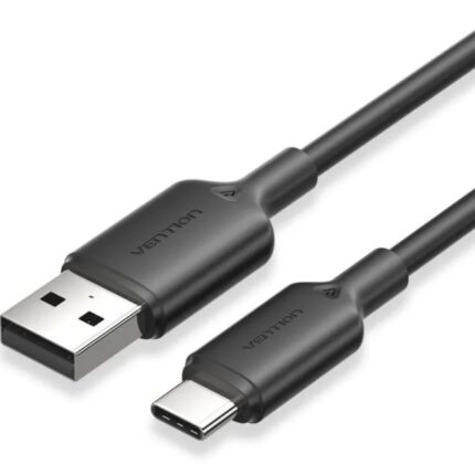 Cavo USB 2.0 Vention - Potenza fino a 60W - Lunghezza 1 m - USB-A - USB-C - Velocità fino a 480 Mbps - Colore nero