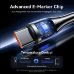 Cavo USB-C Vention - Potenza fino a 240 W - Lunghezza 2 m - Rivestimento in nylon intrecciato - Velocità fino a 480 Mbps - Chip E-Marker - Colore nero - immagine 5