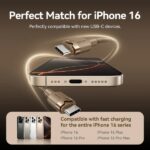 Cavo USB-C Vention - Potenza fino a 60 W - Lunghezza 2 m - Involucro in alluminio - Velocità fino a 480 Mbps - Rivestimento in nylon intrecciato - Colore dorato - immagine 4