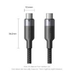 Cavo USB-C 3.2 Vention - Potenza fino a 100 W - Trasmissione 4K a 60 Hz - Lunghezza 1 m - Rivestimento in nylon intrecciato - Velocità fino a 10 Gbps - Colore nero - immagine 4