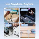 Cavo USB multiplo Vention - Lunghezza regolabile fino a 1,1 m - Retrattile - USB-A - 2xUSB-C - Lightning - Velocità fino a 480 Mbps - Colore blu - immagine 5