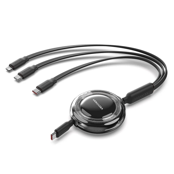 Cavo USB multiplo Vention - Potenza massima 100 W - Retrattile - Lunghezza regolabile fino a 1 Cavo USB multiplo Vention - Potenza massima 100 W - Retrattile - Lunghezza regolabile fino a 1