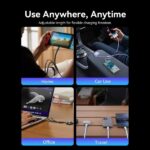 Cavo USB multiplo Vention - Potenza massima 100W - Retrattile - Lunghezza regolabile fino a 1,1 m - USB-A - 2xUSB-C - Lightning - Velocità fino a 480Mbps - Colore rosa - immagine 5