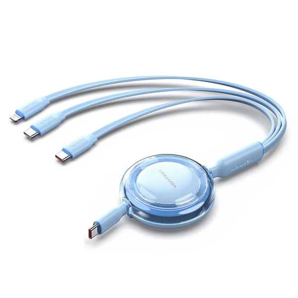 Cavo USB multiplo Vention - Potenza massima 100 W - Retrattile - Lunghezza regolabile fino a 1