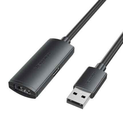 Cavo di prolunga USB 2.0 Vention - Lunghezza 15 m - USB-A maschio - USB-A femmina - Velocità fino a 480 Mbps - Colore nero