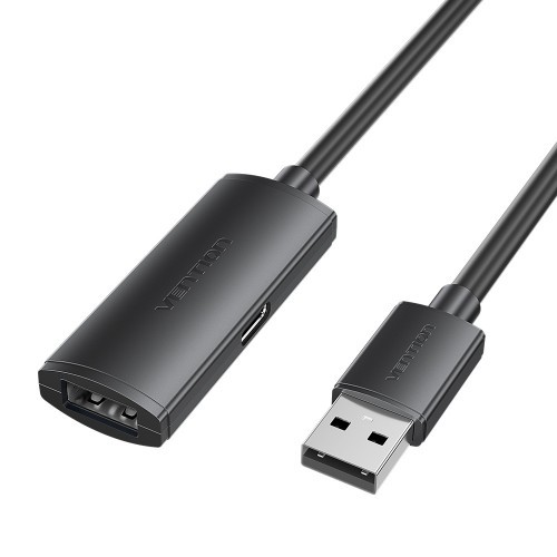 Cavo di prolunga USB 2.0 Vention - Lunghezza 15 m - USB-A maschio - USB-A femmina - Velocità fino a 480 Mbps - Colore nero