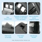 Vention Zaino per laptop fino a 17,3" - Capacità 26 L - Impermeabile - Poliestere - 50x32x16 cm - Colore nero - immagine 4