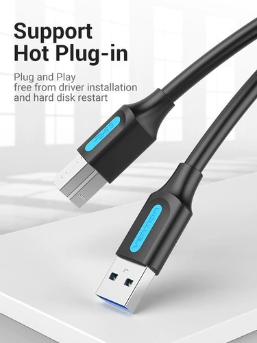 5 m - USB-A - USB-B 3.0 - Trasferimento fino a 5 Gbps - PVC - Finitura nichelata - Colore nero