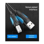 Cavo per stampante Vention - Lunghezza 10 m - USB-A - USB-B - Trasferimento fino a 480 Mbps - PVC - Rivestimento in alluminio - Colore nero - immagine 2