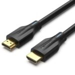 Cavo HDMI 2.1 Vention - Risoluzione 8K - eARC - Lunghezza 10 m - Connettori placcati in oro - HDR dinamico - Frequenza di aggiornamento variabile - Rivestimento in PVC - Colore nero