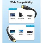 Cavo HDMI 2.1 Vention - Risoluzione 8K - eARC - Lunghezza 10 m - Connettori placcati in oro - HDR dinamico - Frequenza di aggiornamento variabile - Rivestimento in PVC - Colore nero - immagine 4