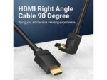 Cavo HDMI 2.0 angolato Vention - Risoluzione 4K - ARC - Lunghezza 1 m - Connettori placcati in oro - Rivestimento in PVC - Compatibile con HDR - Colore nero - immagine 3