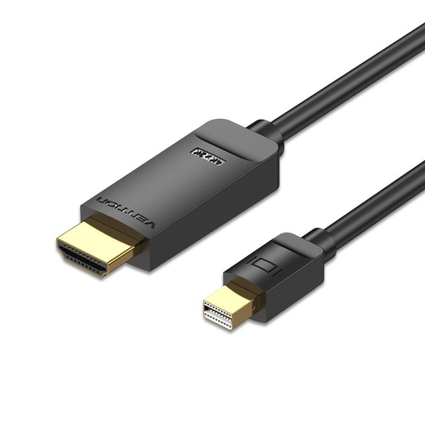 Cavo convertitore Vention da HDMI maschio a Mini DisplayPort maschio - Risoluzione 4K - ARC - Lunghezza 3 m - Connettori placcati in oro - Rivestimento in PVC - Colore nero