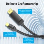 Cavo convertitore Vention da HDMI maschio a Mini DisplayPort maschio - Risoluzione 4K - ARC - Lunghezza 3 m - Connettori placcati in oro - Rivestimento in PVC - Colore nero - immagine 3
