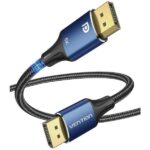 Cavo DisplayPort 1.4 8K Vention - Lunghezza 5 m - Intrecciato in nylon - Connettori placcati in oro - Colore blu - immagine 2