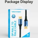 Cavo DisplayPort 1.4 8K Vention - Lunghezza 5 m - Intrecciato in nylon - Connettori placcati in oro - Colore blu - immagine 4