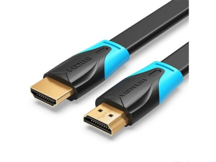 Cavo HDMI 2.0 piatto Vention - Risoluzione 4K - ARC - Lunghezza 10 m - Connettori placcati in oro - Rivestimento in PVC - Colore nero