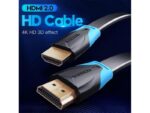 Cavo HDMI 2.0 piatto Vention - Risoluzione 4K - ARC - Lunghezza 10 m - Connettori placcati in oro - Rivestimento in PVC - Colore nero - immagine 4