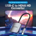 Adattatore convertitore Vention - USB-C maschio - HDMI femmina - Cavo 15 cm - Alluminio - Colore grigio - immagine 2