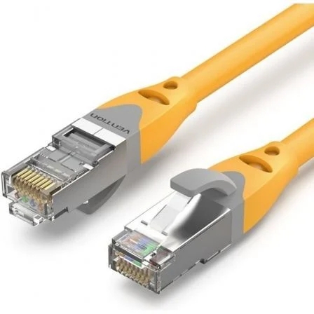 Cavo di rete Vention - Cat.6a SFTP - Lunghezza 25 m - Velocità fino a 10 Gbps - 27 AWG - Rivestimento in PVC - Schermatura multistrato - Colore giallo