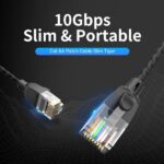 Cavo di rete Vention Cat.6a UTP - Lunghezza 0,5 m - Contatti placcati in oro - Velocità fino a 10 Gbps - Rivestimento in PVC - Colore nero - immagine 3