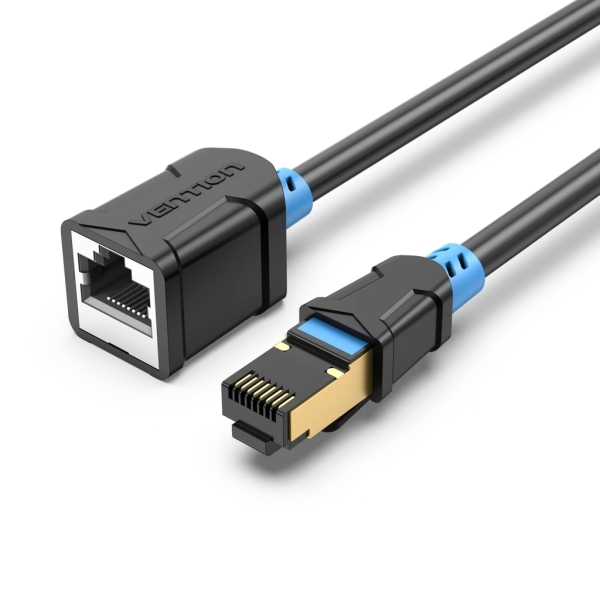 Cavo di prolunga di rete Vention Cat.6 SFTP - Lunghezza 2 m - Velocità fino a 1 Gbps - 26 AWG - Rivestimento in PVC - Connettori placcati in oro - Doppia schermatura - Colore nero