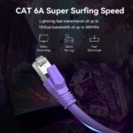 Cavo di rete Vention Cat.6a SFTP - Lunghezza 0,2 m - Velocità fino a 10 Gbps - 26 AWG - Rivestimento in PVC - Schermatura multistrato - Colore viola - immagine 3