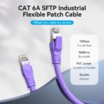 Cavo di rete Vention Cat.6a SFTP - Lunghezza 3 m - Velocità fino a 10 Gbps - 26 AWG - Rivestimento in PVC - Schermatura multistrato - Colore viola - immagine 4