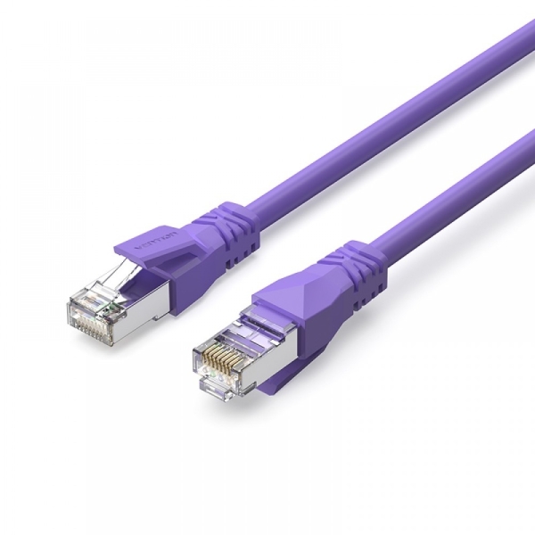 Cavo di rete Vention Cat.6a SFTP - Lunghezza 25 m - Velocità fino a 10 Gbps - 26 AWG - Rivestimento in PVC - Schermatura multistrato - Colore viola