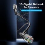 Cavo di rete Vention Cat.6a UTP angolato - Slim - Lunghezza 15 m - Velocità fino a 10 Gbps - 32 AWG - Rivestimento in PVC - Colore nero - immagine 2
