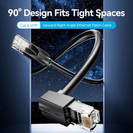 5 m - Angolato - Velocità fino a 1 Gbps - 26 AWG - Rivestimento in PVC - Colore nero