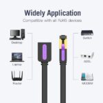 Cavo di prolunga di rete Cat.7 Vention - Lunghezza 0,5 m - Velocità fino a 10 Gbps - 30 AWG - Connettori placcati in oro - Colore nero - immagine 4