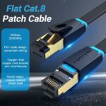 Cavo di rete Vention Cat.8 UTP - Lunghezza 2 m - Velocità fino a 40 Gbps - 30 AWG - Connettori placcati in oro - Colore nero - immagine 2