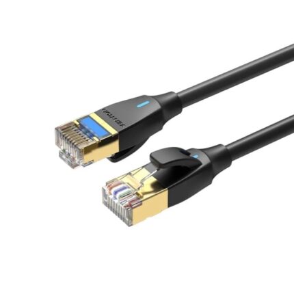 Cavo di rete Vention Cat.8 UTP - Lunghezza 3 m - Velocità fino a 40 Gbps - 30 AWG - Rivestimento in PVC - Schermatura multistrato - Connettori placcati in oro - Colore nero