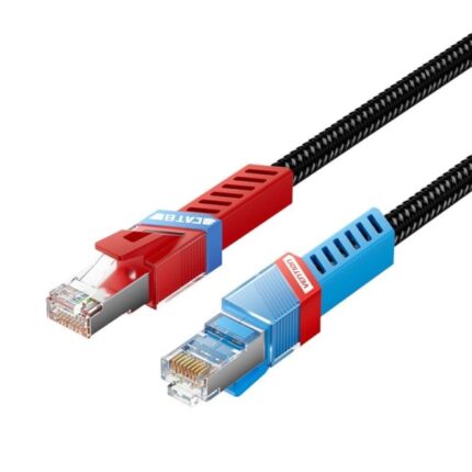 Cavo di rete Vention Cat.8 SFTP - Lunghezza 5 m - Velocità fino a 40 Gbps - 26 AWG - Colore rosso e blu