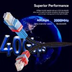 Cavo di rete Vention Cat.8 SFTP - Lunghezza 5 m - Velocità fino a 40 Gbps - 26 AWG - Colore rosso e blu - immagine 3