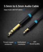 Cavo audio stereo Vention - Lunghezza 5 m - Jack 6,5 mm - Jack 3,5 mm - Connettori placcati in oro - Schermatura multistrato - Colore nero - immagine 5