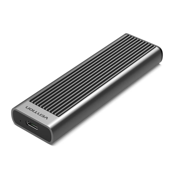 Vention Custodia esterna SSD M.2 NVMe - Dissipatore di calore - USB 3.1 - Velocità fino a 10 Gbps - Alluminio - Modalità di sospensione automatica - Colore grigio