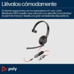 HP Poly Blackwire 5210 Cuffia monoaurale con microfono - Cancellazione del rumore - Archetto metallico imbottito - Cuscinetti in pelle sintetica - Comandi sul cavo - immagine 2