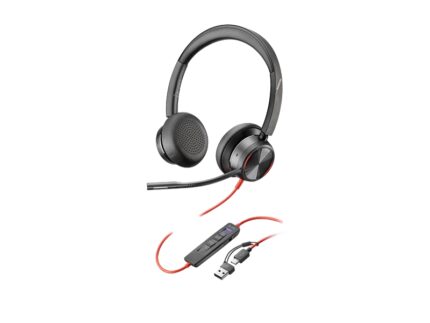 Cuffie con microfono HP Poly Blackwire 8225 - Cancellazione del rumore - USB-C/A -  ANC ibrida avanzata - Comandi sul cavo