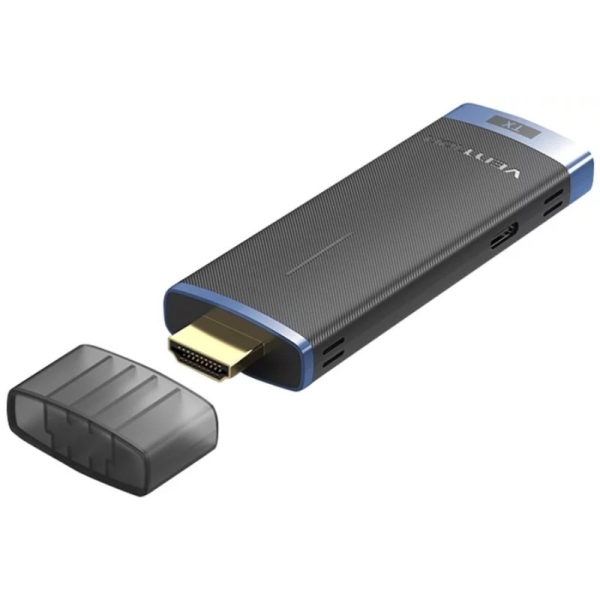Vention Trasmettitore HDMI wireless 5 GHz - Risoluzione Full HD - Portata fino a 50 m - Alimentazione tramite USB-C - Colore nero e blu