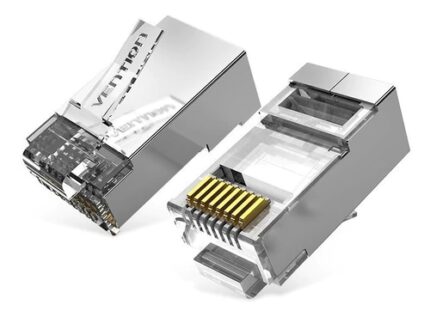 Vention Confezione da 100 connettori RJ45 - Cat.6a FTP - Contatti placcati in oro - Colore argento