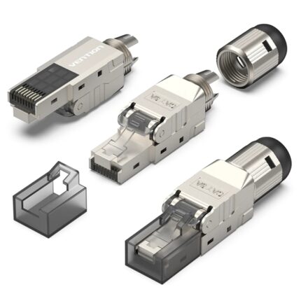 Vention Confezione da 10 connettori RJ45 senza attrezzi - Cat.6a FTP - Contatti placcati in oro - Colore grigio