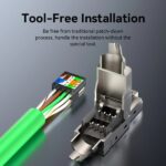 Vention Confezione da 10 connettori RJ45 senza attrezzi - Cat.6a FTP - Contatti placcati in oro - Colore grigio - immagine 4